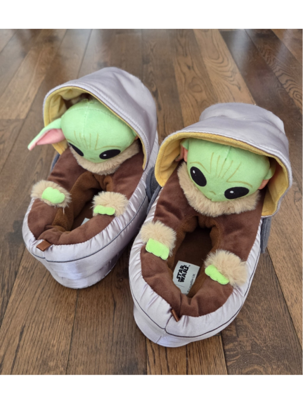 Kids Gap × Star Wars The Mandalorian Grogu Slippers Grey Brown Size 1-2